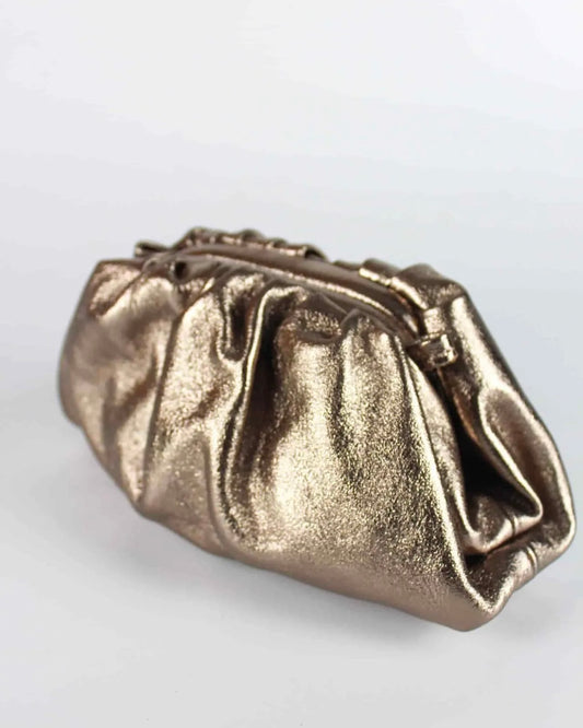 bolso de piel bronce
