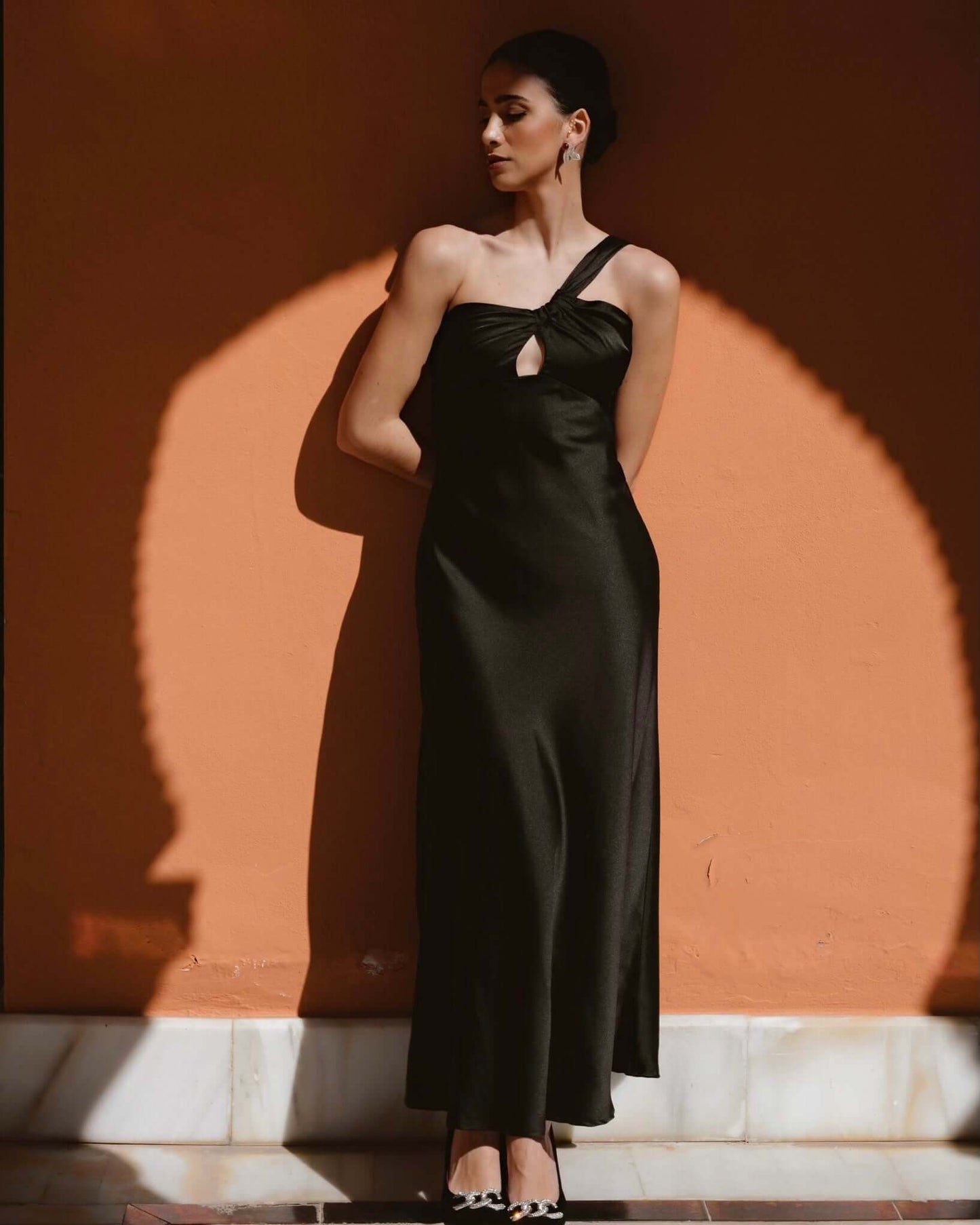 vestido invitada midi lencero