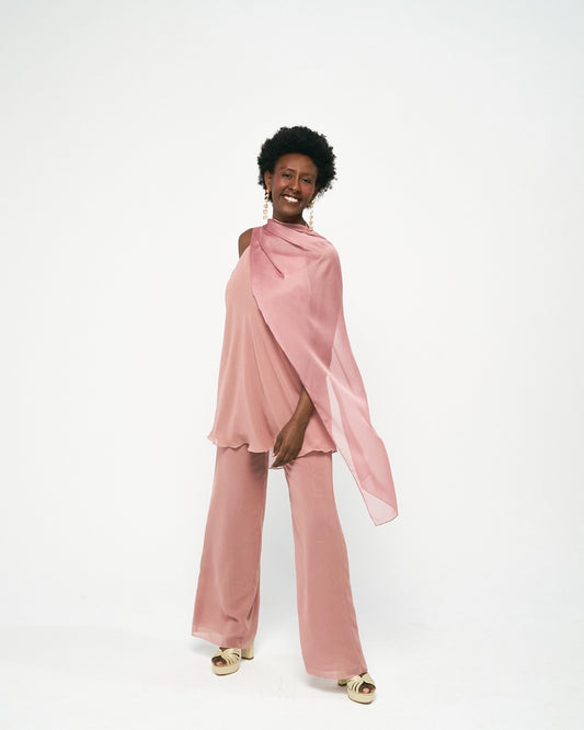 Capa rosa empolvado larga- PANACEA