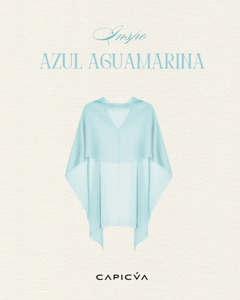 Capa azul aguamarina corta - invitada