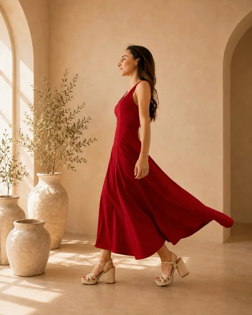 Vestido carolina - rojo - de invitada