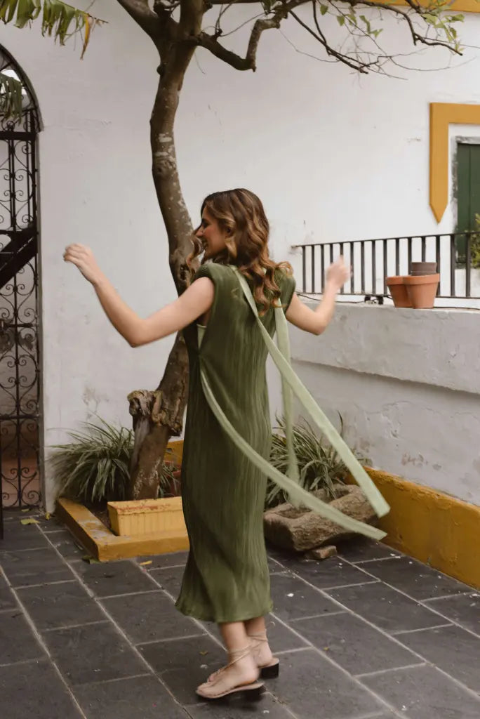 Vestido delphos verde - ropa y accesorios