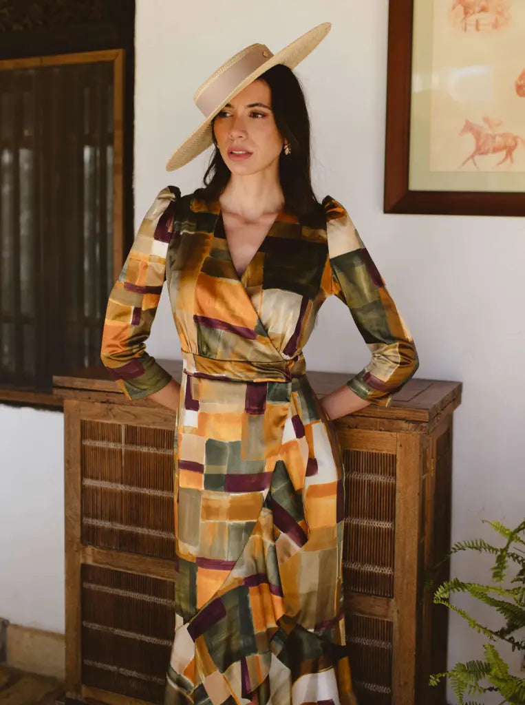 Vestido estampado tierra - invitada perfecta - ropa