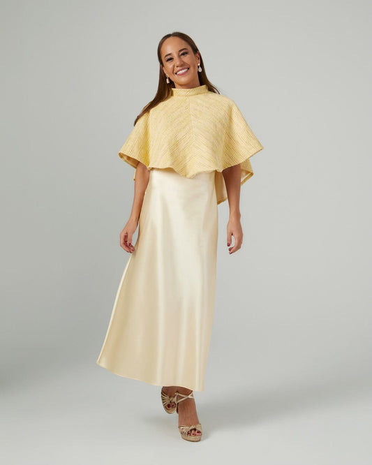 Capa comunión chanel amarillo dorado