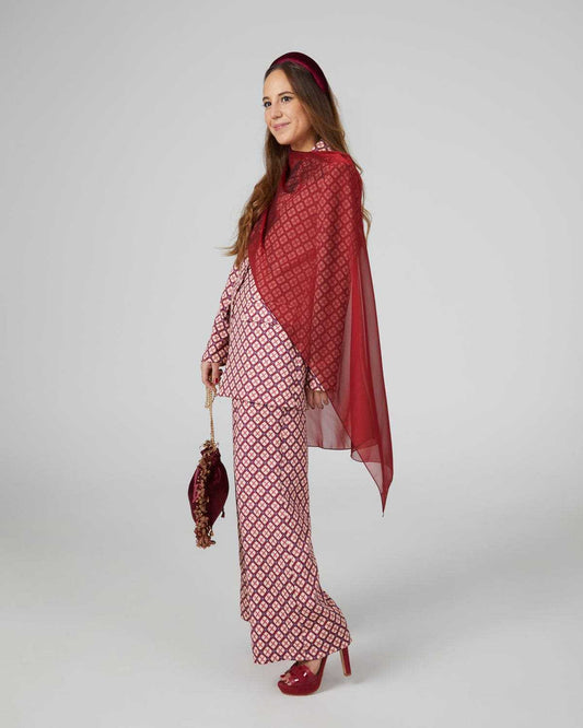 PANACEA larga granate - Capa para invitadas de boda capas_capicua