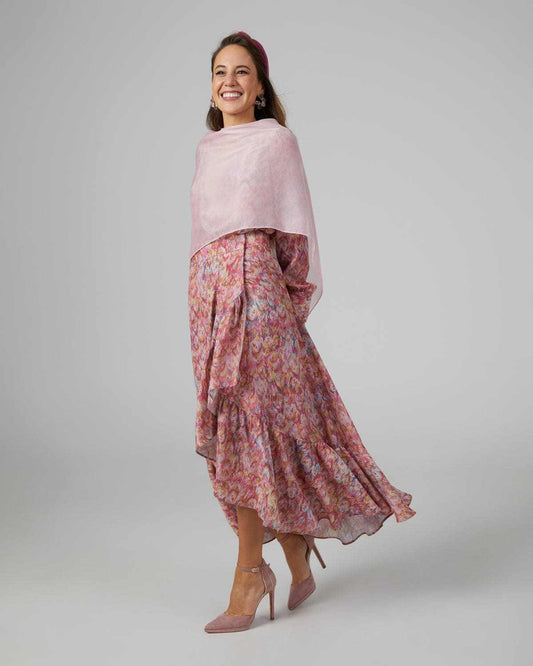 PANACEA larga rosa - Capa para invitadas de boda capas_capicua