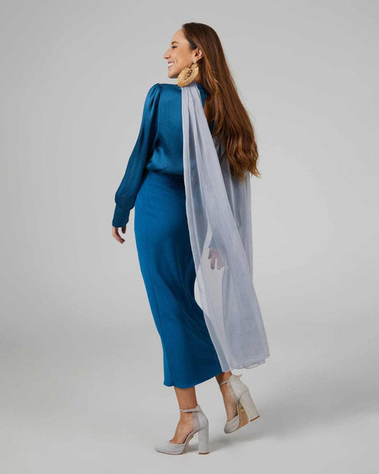 PANACEA larga plata clara - Capa para invitadas de boda capas capicua