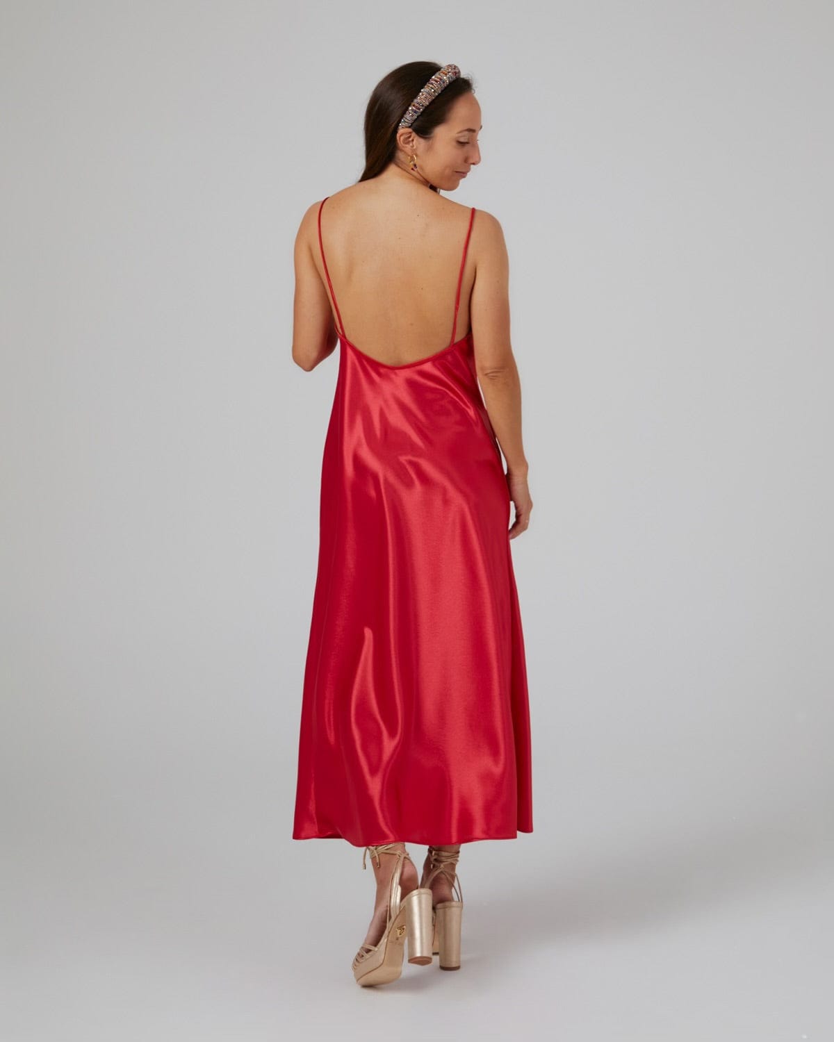 Vestido Capa boda fiesta rojo