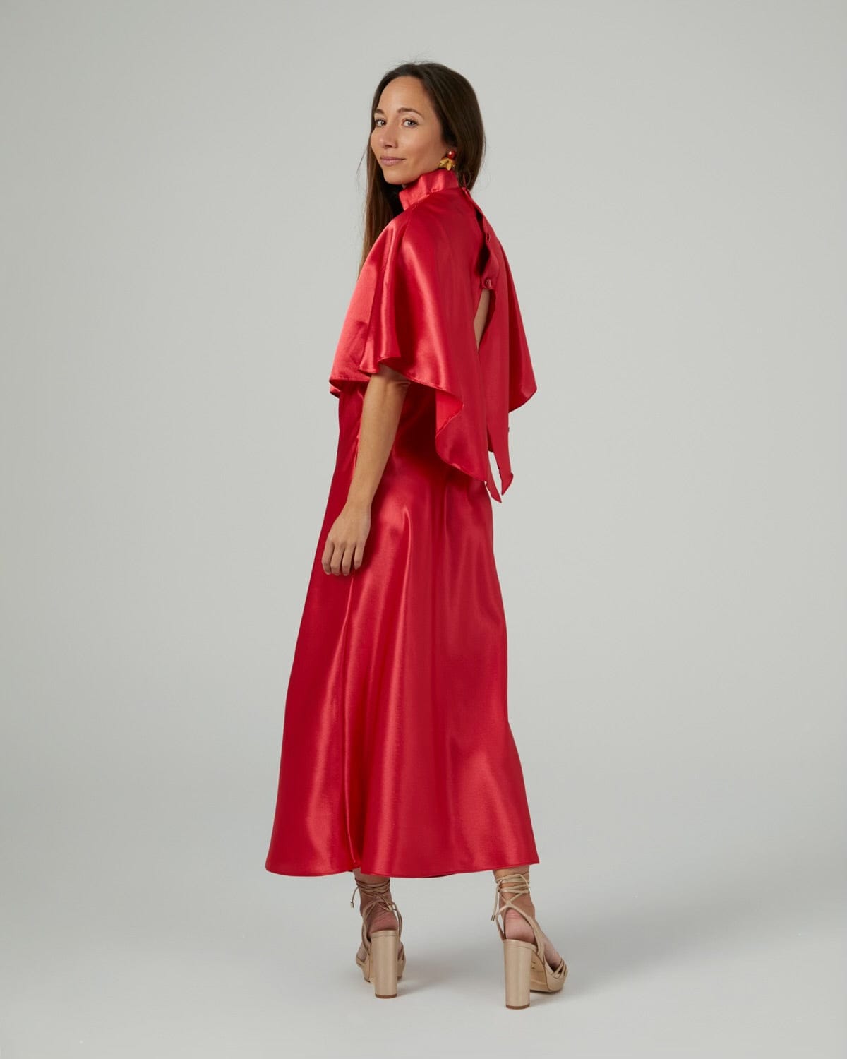 Vestido Capa boda rojo fiesta