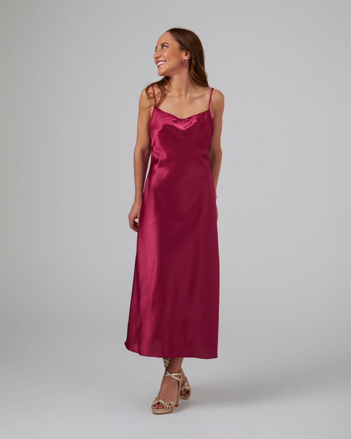 Vestido lencero midi buganvilla primavera verano