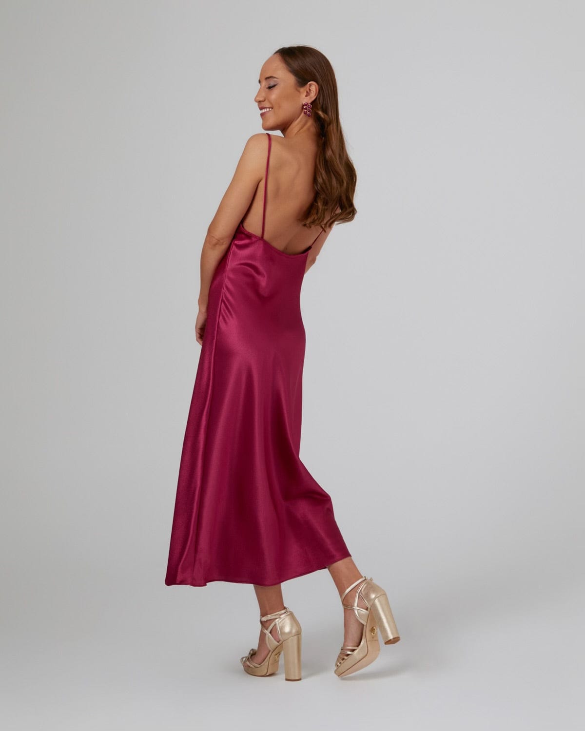 Vestido lencero midi buganvilla invitada boda
