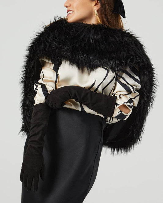 Guantes de antelina negros - Invitada boda capas_capicua