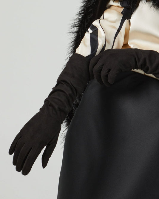 Guantes de antelina negros - Invitada boda capas_capicua