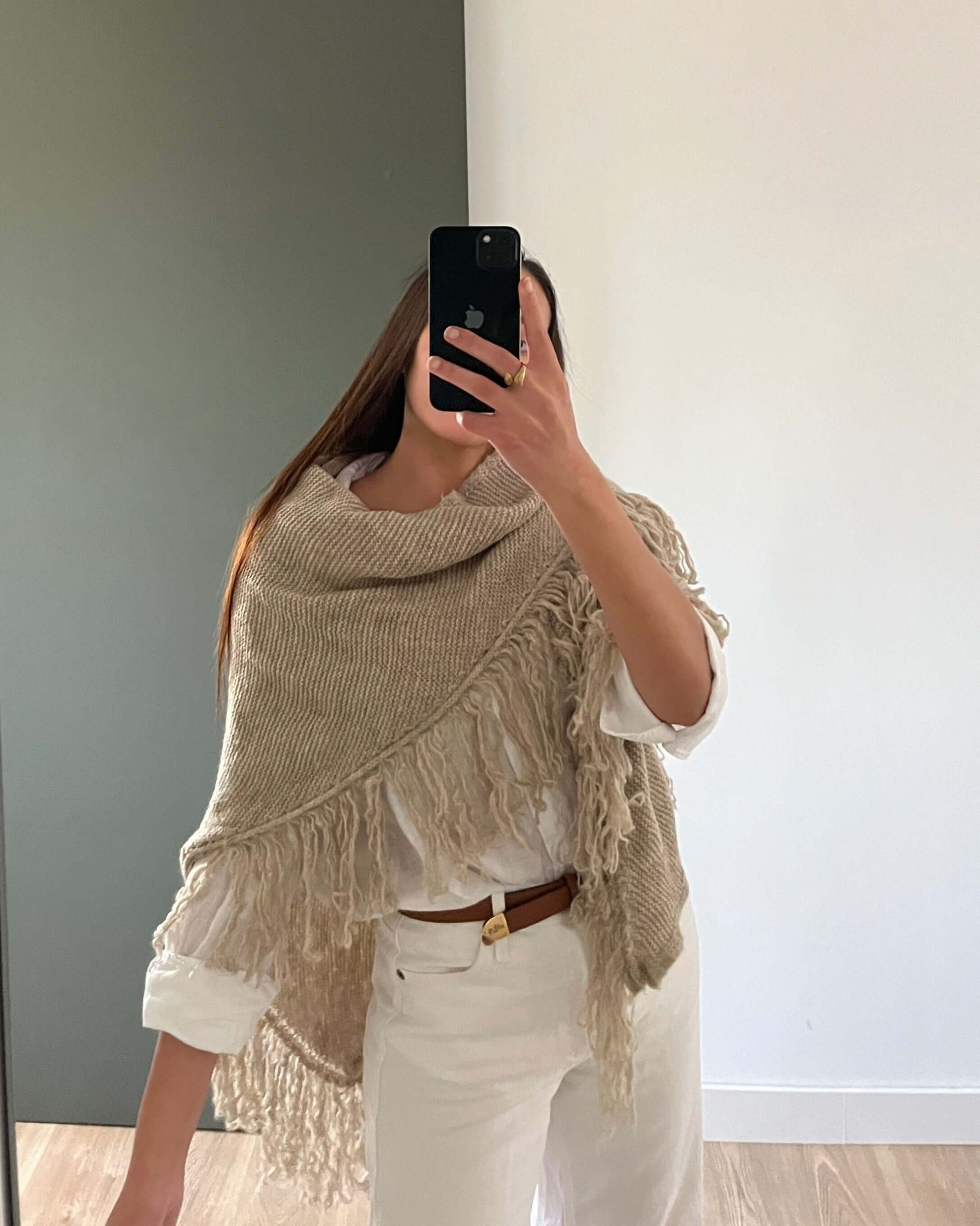 PONCHO LANA BEIGE