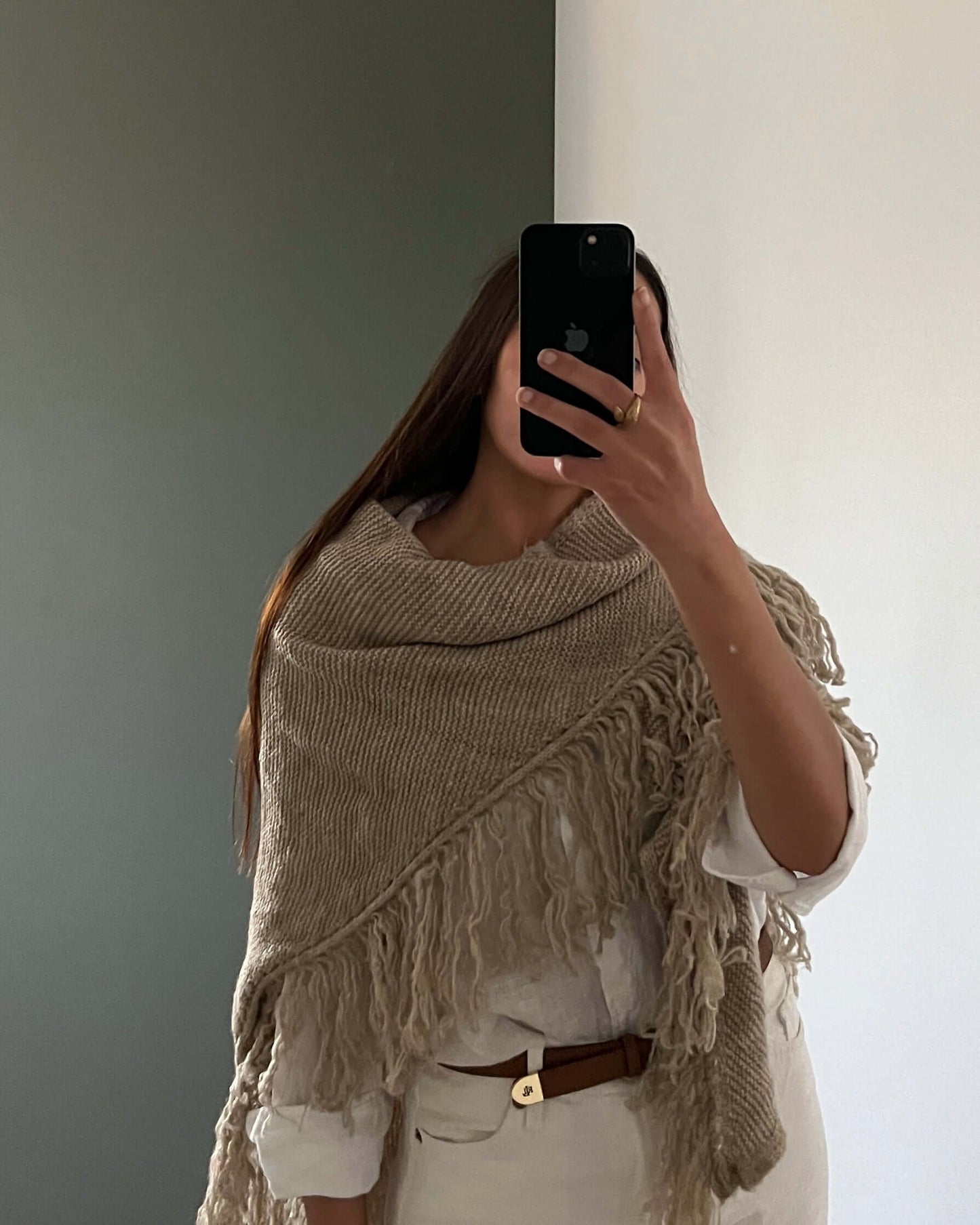 PONCHO BODA BEIGE