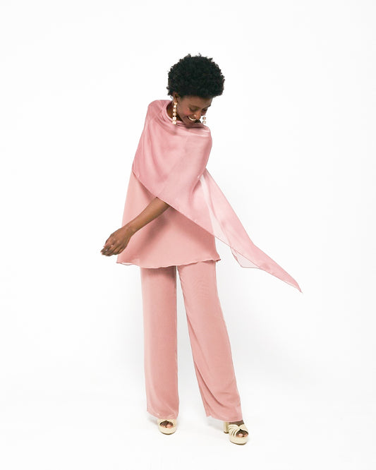 Capa rosa empolvado larga- PANACEA