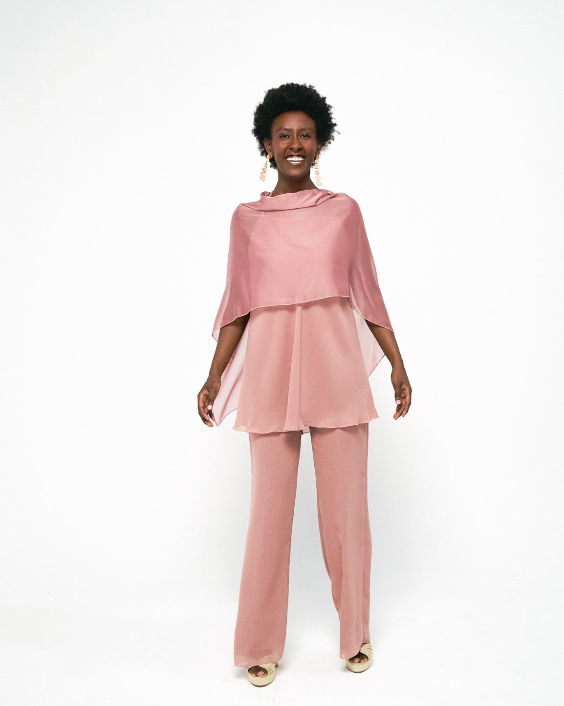 Capa rosa empolvado corta - PANACEA