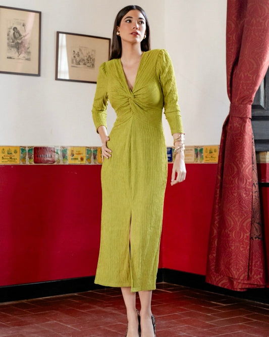 Vestido GALA verde pistacho