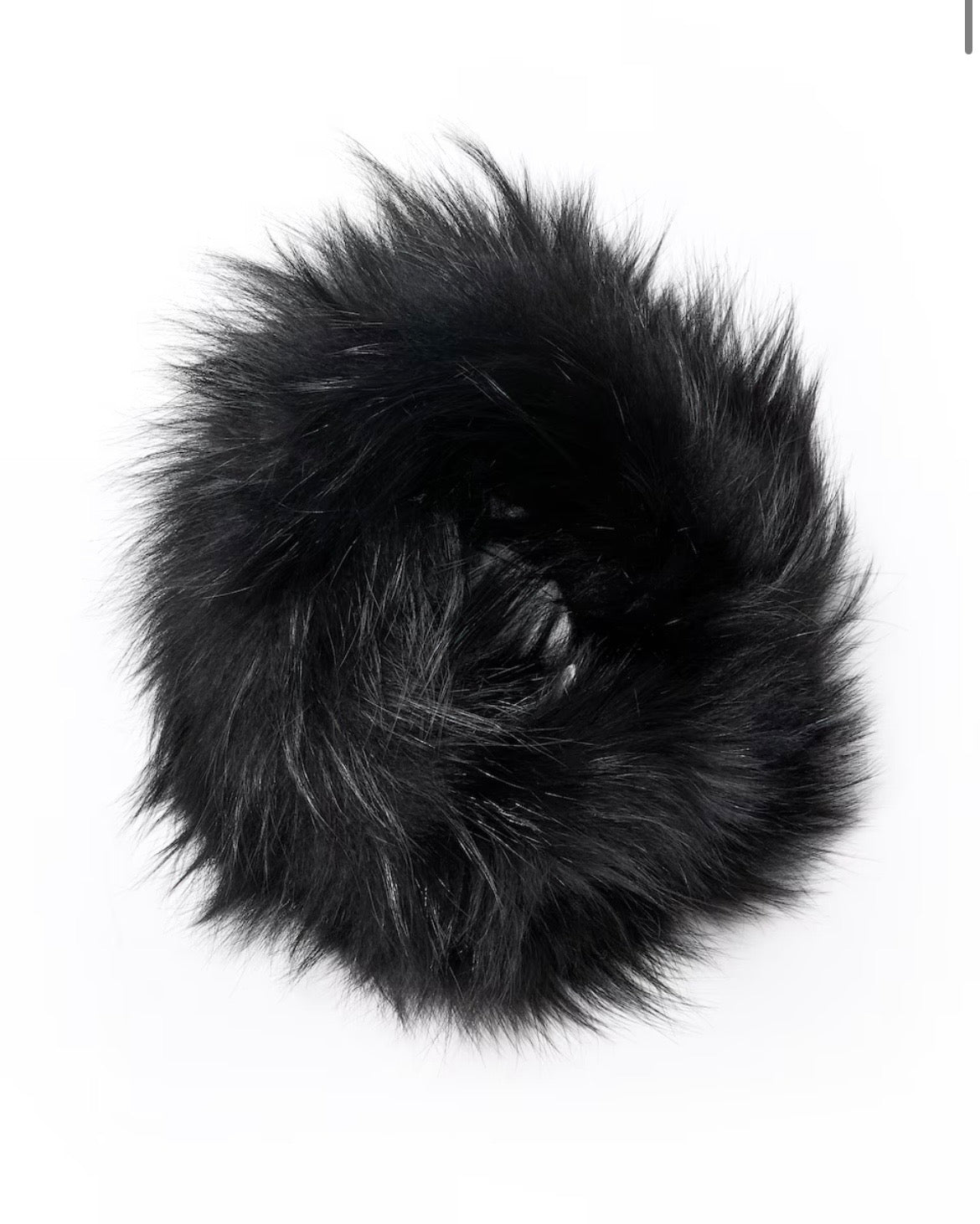 Cuello de piel negro elástico