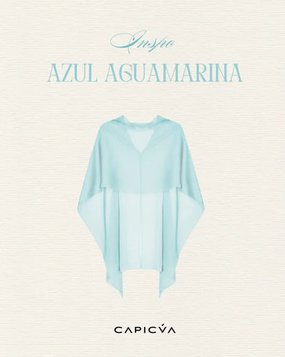 Capa azul aguamarina corta - invitada