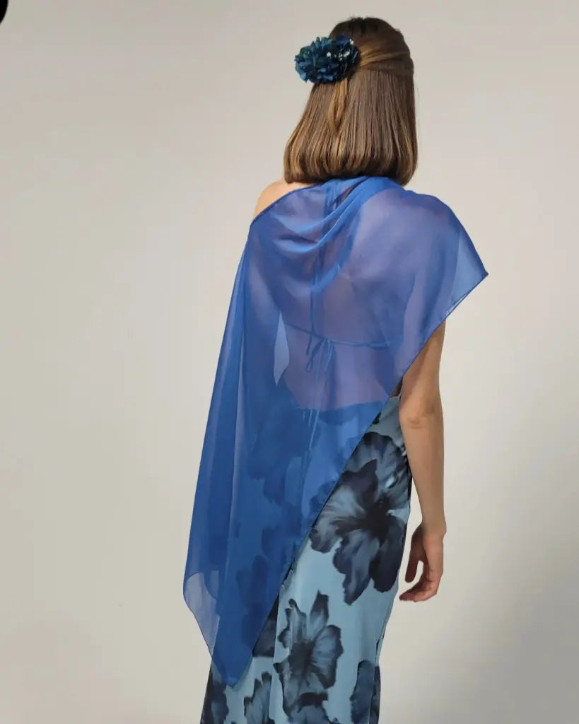 Capa azul cobalto larga - invitada
