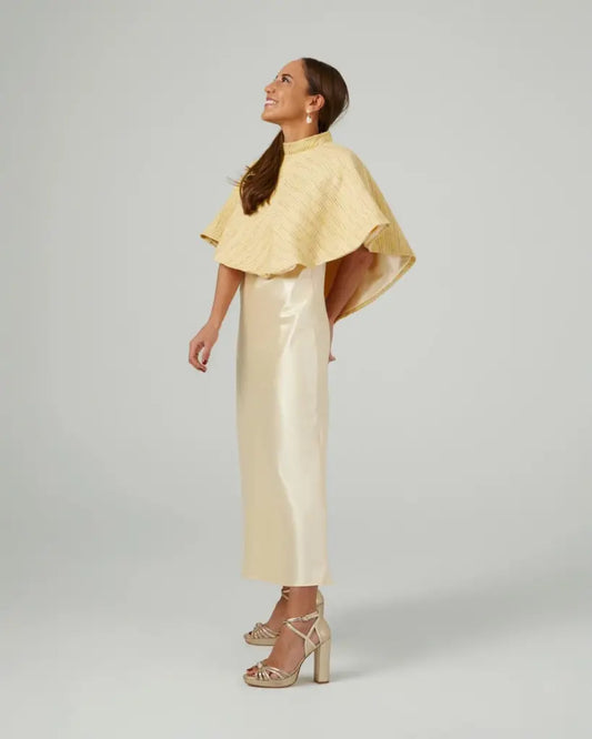 Capa chanel dorado amarillo - ed. - de invitada