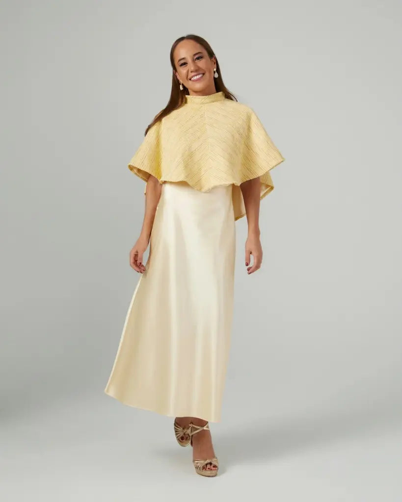 Capa chanel dorado amarillo - ed. - de invitada