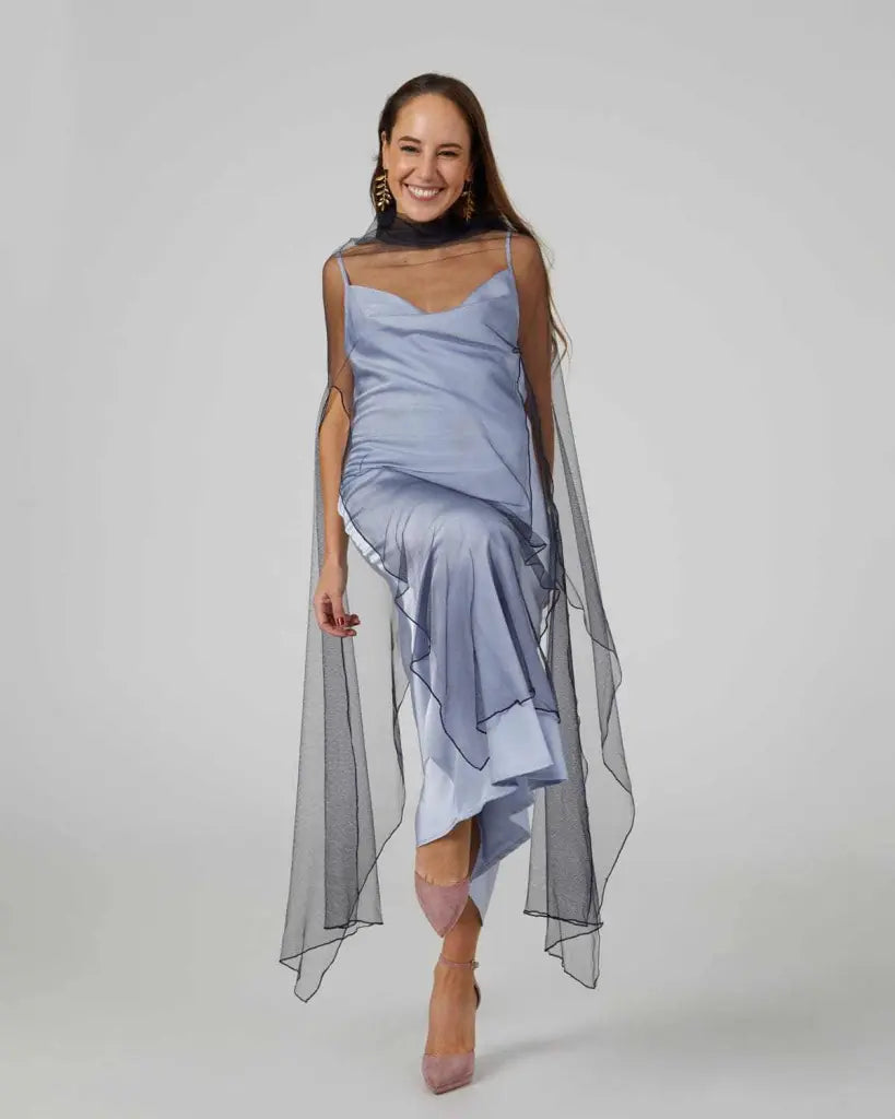 Capa invitada boda - tul - hera azul - ropa y accesorios