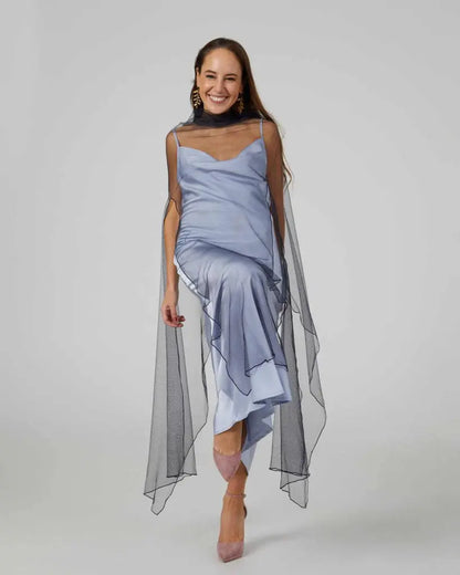 Capa invitada boda - tul - hera azul - ropa y accesorios