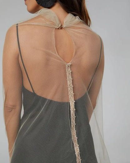 Capa invitada boda - tul - hera beige - ropa y accesorios