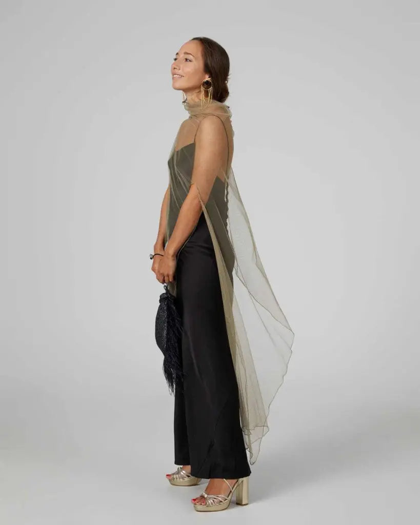 Capa invitada boda - tul - hera musgo - ropa y accesorios