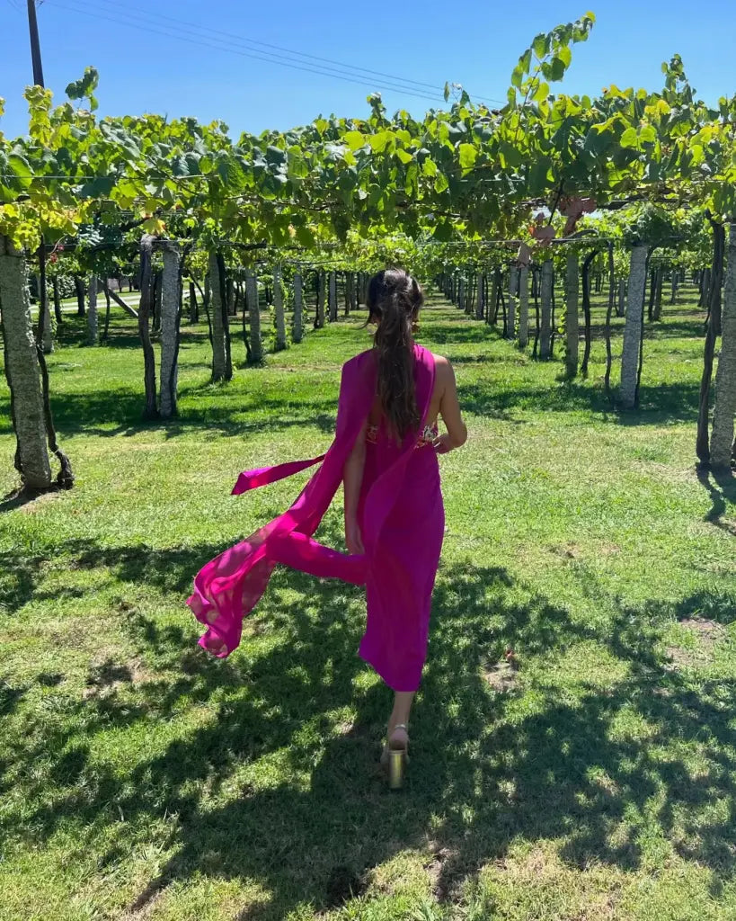 Capa panacea larga en fucsia - invitada