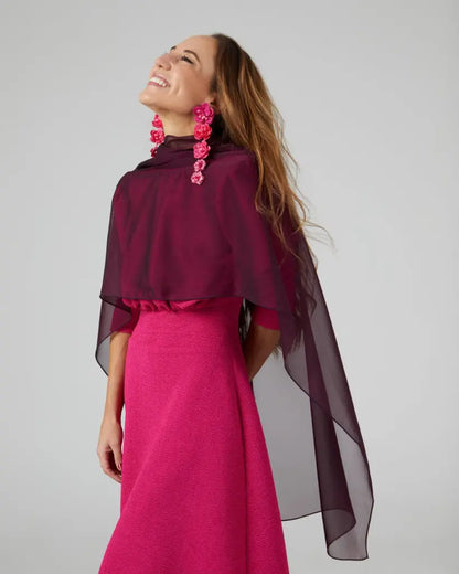 Capa panacea larga vino - invitada boda y fiesta - ropa