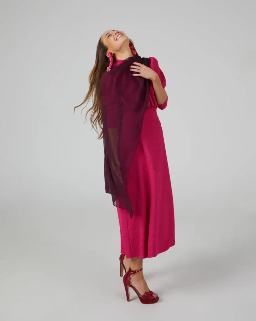 Capa panacea larga vino - invitada boda y fiesta - ropa