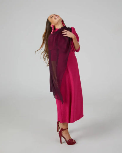 Capa panacea larga vino - invitada boda y fiesta - ropa