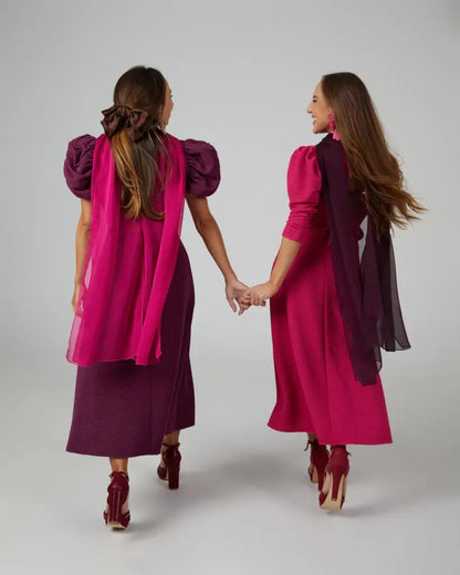 Capa panacea larga vino - invitada boda y fiesta - ropa