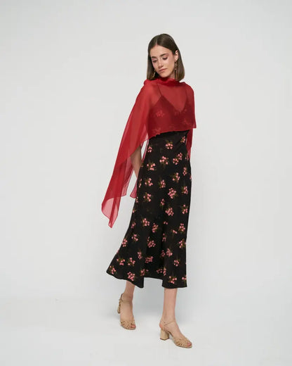 Capa rojo frambuesa larga - invitada panacea - ropa