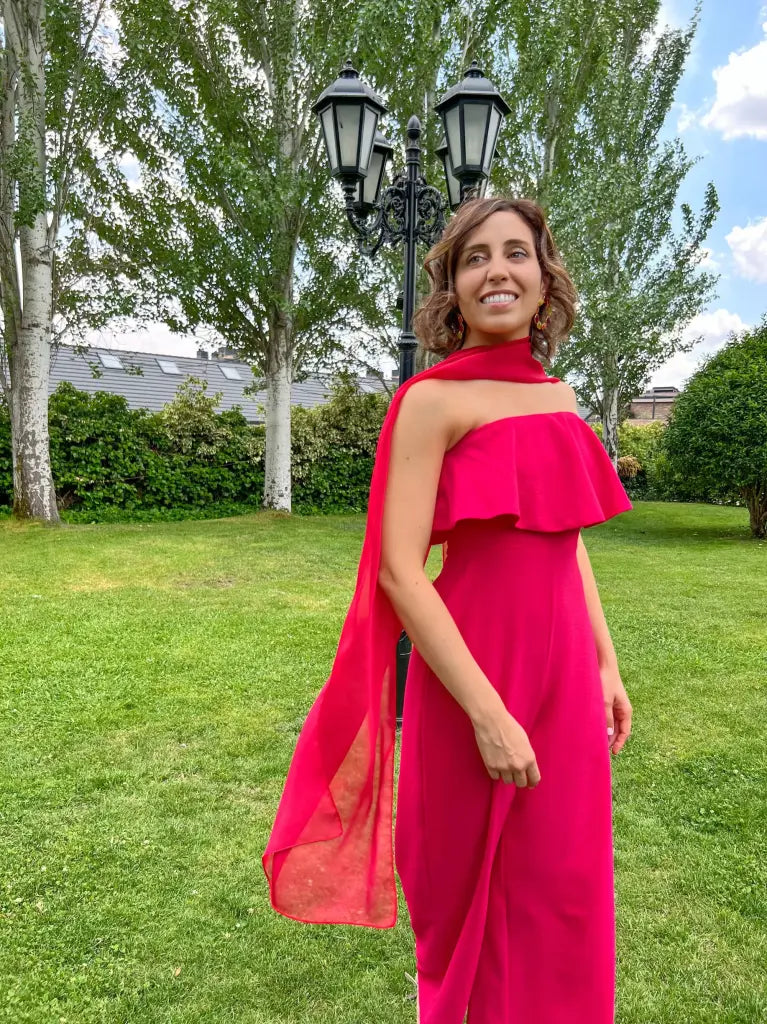 Capa rojo frambuesa larga - invitada panacea - ropa