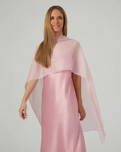 Capa rosa claro larga- panacea - de invitada