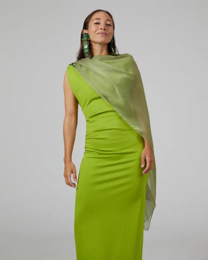 Capa verde caqui larga - panacea - ropa y accesorios
