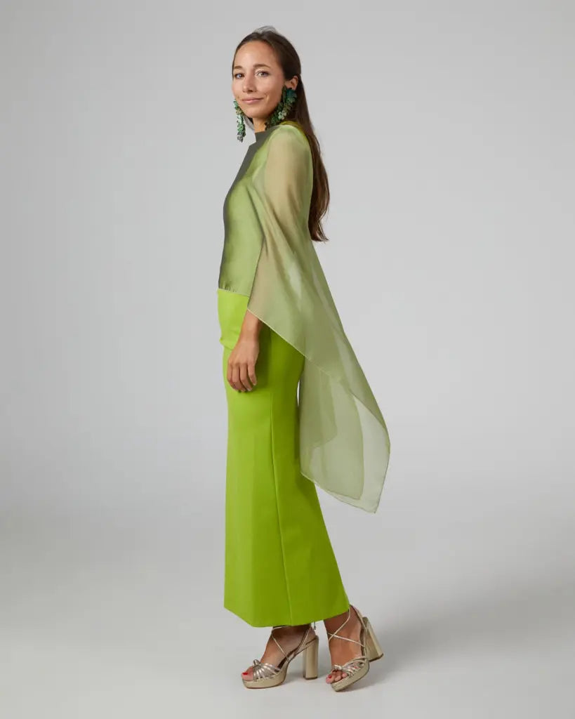 Capa verde caqui larga - panacea - ropa y accesorios