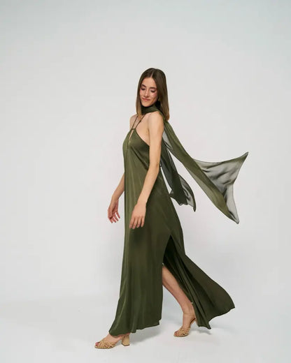 Capa verde caza larga - invitada - ropa y accesorios