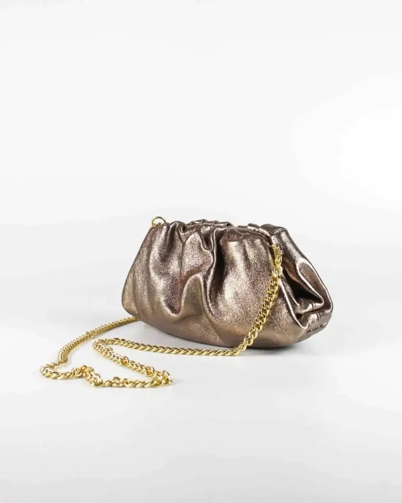 Clutch bronce - bolso de piel
