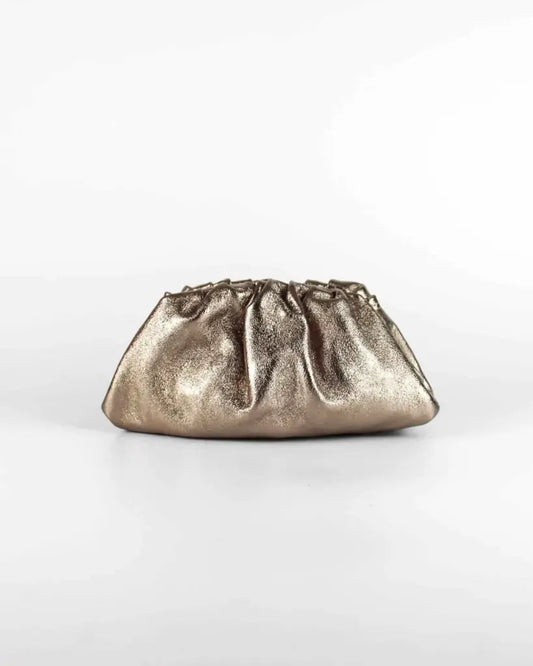 Clutch bronce - bolso de piel