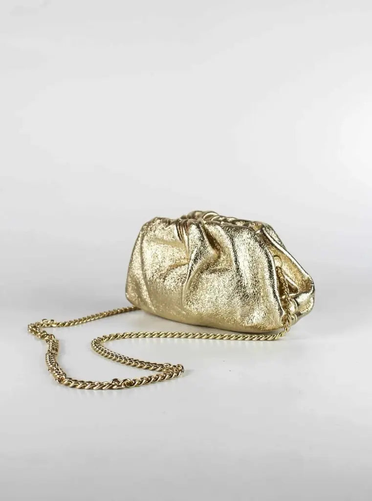 Clutch dorado - bolso de piel