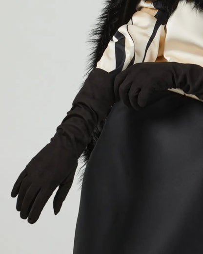 Guantes de antelina negros - invitada boda - ropa