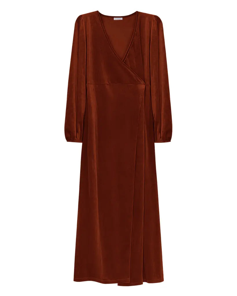 Invitada de invierno - abrigo terciopelo teja - ropa