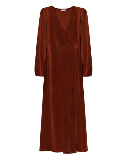 Invitada de invierno - abrigo terciopelo teja - ropa