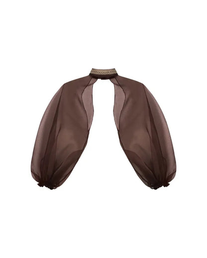 Mangas de organza mocha chocolat - colección mousse