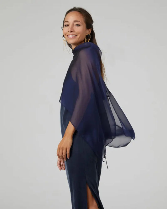 Panacea corta azul marina - capa para invitadas de boda